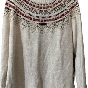 Women's Cream Patterned Sweater